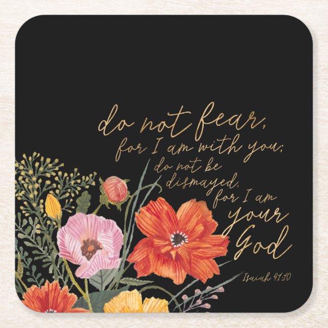 Der Glaube der Menschen - keine Angst, denn ich bi Rechteckiger Pappuntersetzer (Vorderseite)