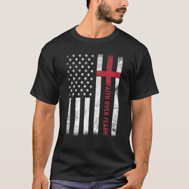 Der Glaube der US-amerikanischen Fahne an die Angs T-Shirt (Vorderseite)