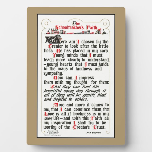 Der Glaube des Schullehrers Fotoplatte (Vorderseite)