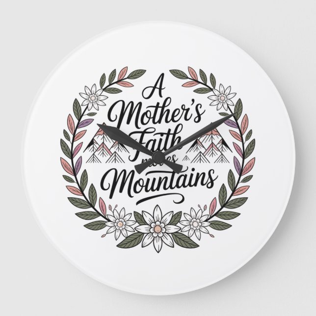 Der Glaube einer Mutter versetzt Berge Große Wanduhr (Vorderseite)