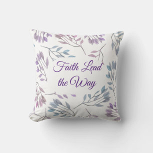 Der Glaube führt das Way Watercolor Leaf Pillow Kissen
