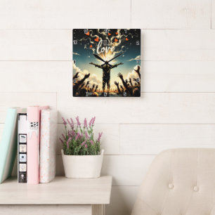 Der Glaube funktioniert durch die Liebe. Galaten 5 Quadratische Wanduhr