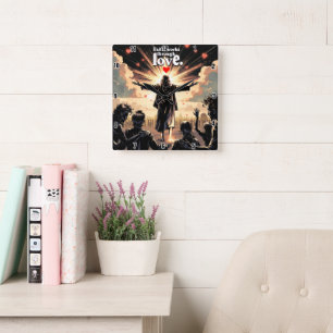 Der Glaube funktioniert durch die Liebe. Galaten 5 Quadratische Wanduhr