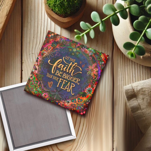 Der Glaube ist größer als die Angst Inspirivity Hü Magnet (Von Creator hochgeladen)