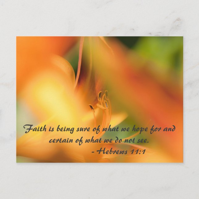 Der Glaube ist sicher, was wir von.. Postkarte (Vorderseite)