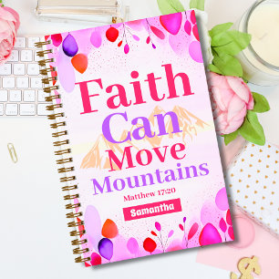 Der Glaube kann Berge bewegen Christlich Girl Jour Notizbuch