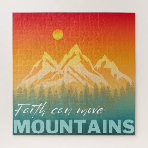 Der Glaube kann die Berge bewegen Berglandschaft Puzzle