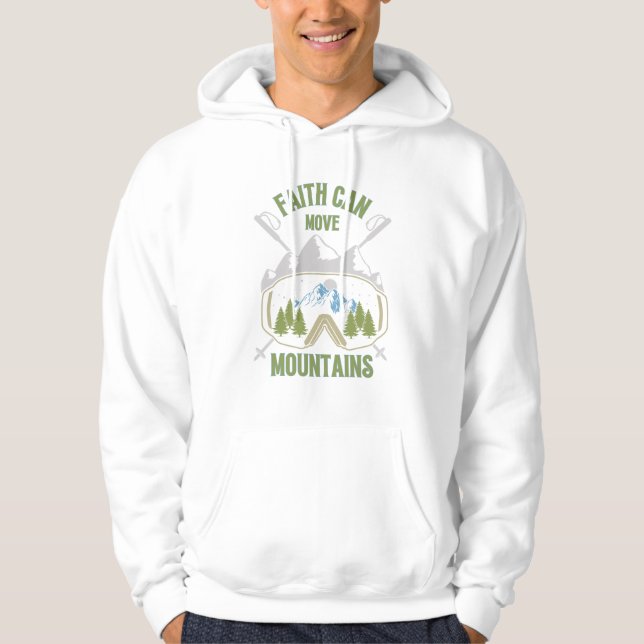 Der Glaube kann die Berge bewegen, Zitat von Männe Hoodie (Vorderseite)