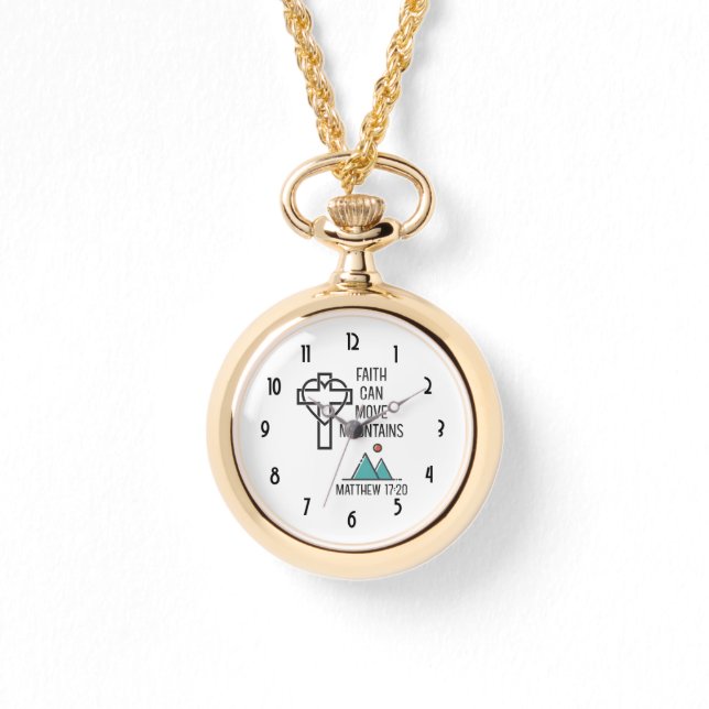 Der Glaube kann Gebirge Christliches biblisches Zi Armbanduhr (Vorderseite)