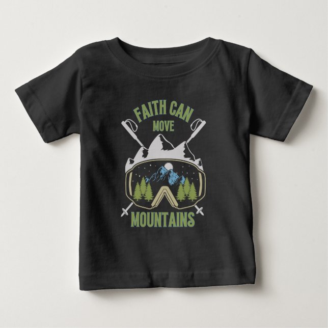Der Glaube kann Gebirge verschieben Zitat Baby T-shirt (Vorderseite)