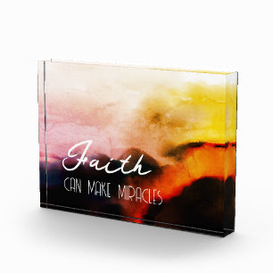 Der Glaube kann Miracles Grunge Rosen Gold sonnig Fotoblock