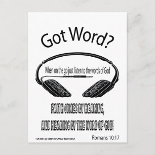 Der Glaube kommt durch das Hören von Design (Got W Postkarte