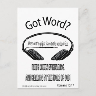 Der Glaube kommt durch das Hören von Design (Got W Postkarte