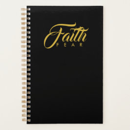 Der Glaube über Angst Gold und Schwarz Planer