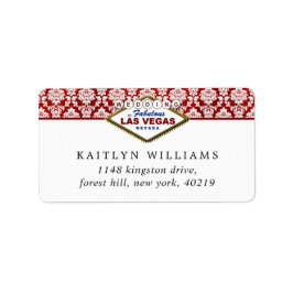 Der Glitzer Damask Las Vegas Wedding Collection Adressaufkleber