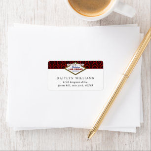 Der Glitzer Damask Las Vegas Wedding Collection Adressaufkleber