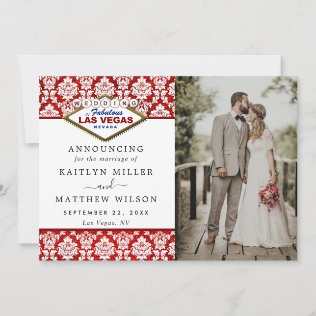 Der Glitzer Damask Las Vegas Wedding Collection Ankündigung (Vorderseite)