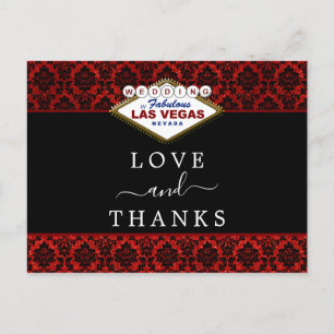 Der Glitzer Damask Las Vegas Wedding Collection Ankündigungspostkarte
