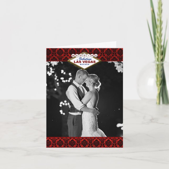 Der Glitzer Damask Las Vegas Wedding Collection Dankeskarte (Vorderseite)