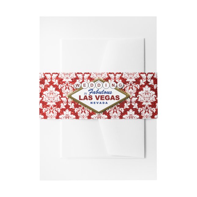 Der Glitzer Damask Las Vegas Wedding Collection Einladungsbanderole (Vorderseite Beispiel)