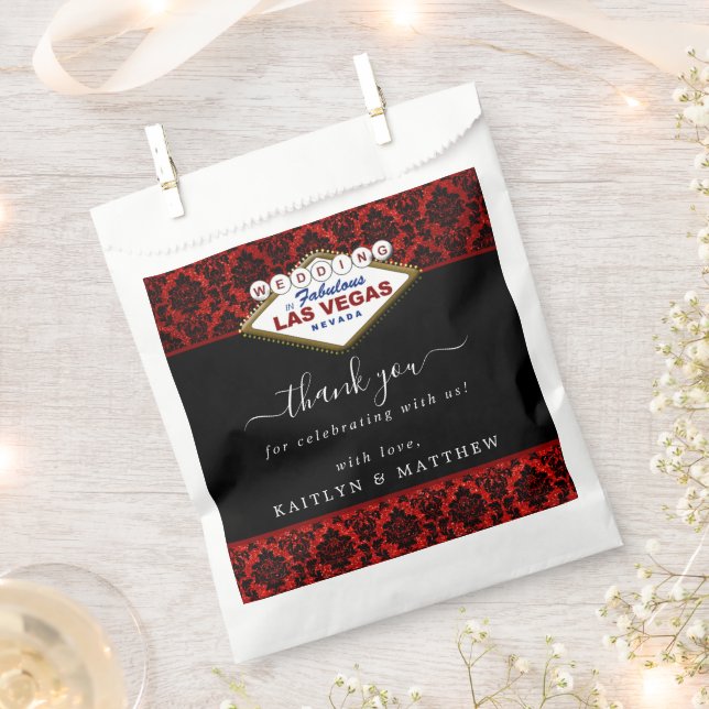 Der Glitzer Damask Las Vegas Wedding Collection Geschenktütchen (Ausgeschnitten)