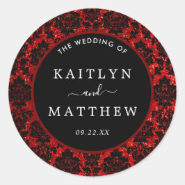 Der Glitzer Damask Las Vegas Wedding Collection Runder Aufkleber