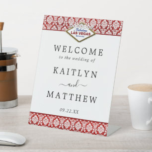 Der Glitzer Damask Las Vegas Wedding Collection Sockelschild