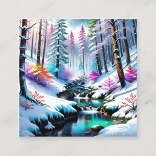 Der glitzernde Schnee auf dem Bild ist so schön! Quadratische Visitenkarte