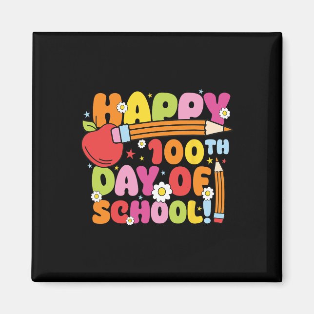 Der glückliche 100. Schullehrertag Kinder 100 Tage Magnet (Vorne)