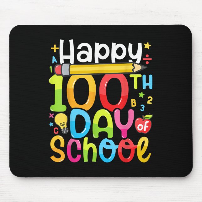 Der glückliche 100. Schullehrertag Kinder 100 Tage Mousepad (Vorne)