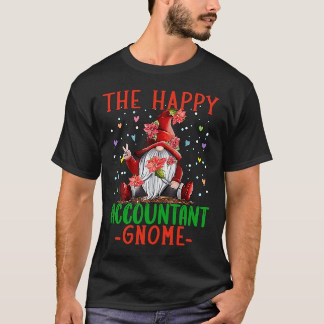 Der glückliche Buchhalter erhält Weihnachtsbuchhal T-Shirt (Vorderseite)