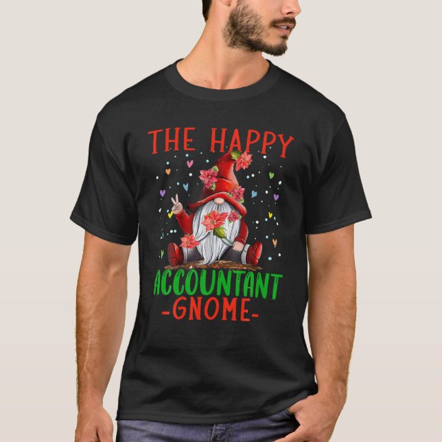 Der glückliche Buchhalter erhält Weihnachtsbuchhal T-Shirt (Vorderseite)