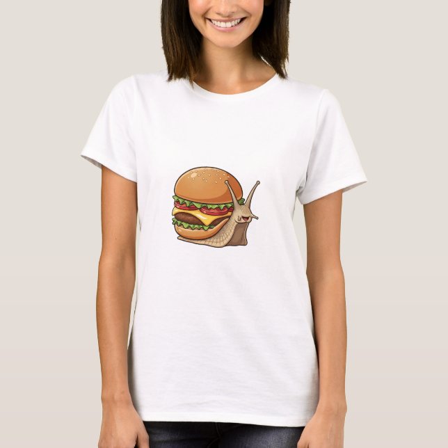 Der glückliche Burger-Schnecke T-Shirt (Vorderseite)