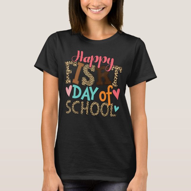 Der glückliche erste Schullehrer Leopard Stunden T-Shirt (Vorderseite)