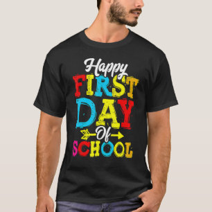 Der glückliche erste Schullehrertag heißt Sie herz T-Shirt