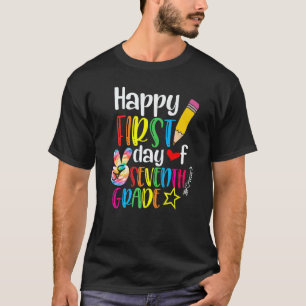 Der glückliche erste Schultag der siebten Schulstu T-Shirt