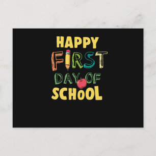 Der glückliche erste Schultag Feiertagspostkarte