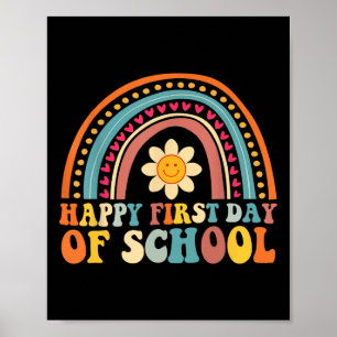 Der glückliche erste Schultag für Lehrer Kinder By Poster