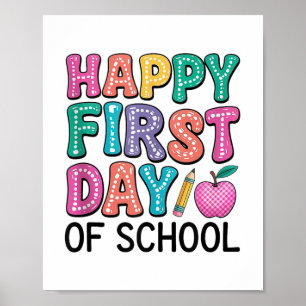 Der glückliche erste Schultag Niedlich zurück zum Poster