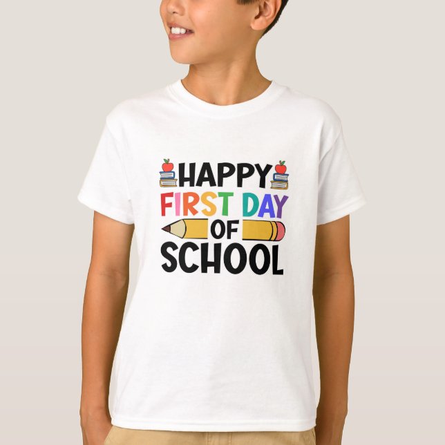 Der glückliche erste Schultag T-Shirt (Vorderseite)