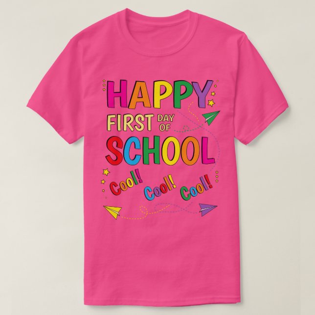 Der glückliche erste Schultag T-Shirt (Design vorne)