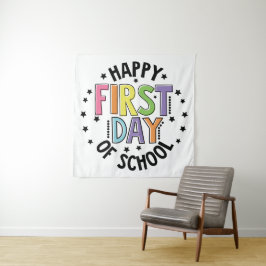 Der glückliche erste Tag der Bildung LehrerInnen M Wandteppich