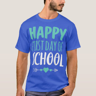 Der glückliche erste Tag der Schule Lehrer Schüler T-Shirt