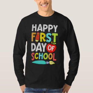 Der glückliche erste Tag der Schule Männer Lehreri T-Shirt