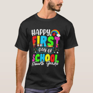 Der glückliche erste Tag der Schule Vierte Klasse T-Shirt