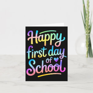 Der glückliche erste Tag der Schule zurück an den Karte