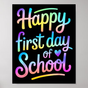 Der glückliche erste Tag der Schule zurück an den Poster