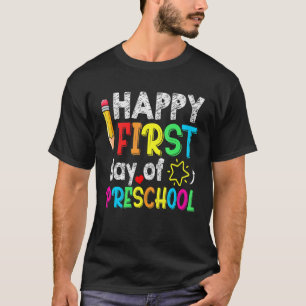 Der glückliche erste Tag der Vorschule zurück zur T-Shirt