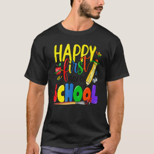 Der glückliche erste Tag des Lehrers zurück zur Sc T-Shirt