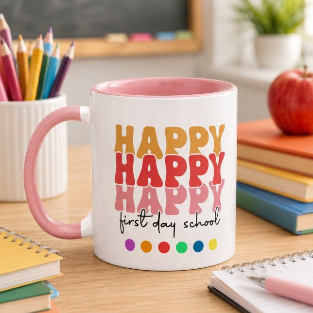 Der glückliche erste Tag des Schulkaffees Tasse (Happy First Day of School Coffee Mug)